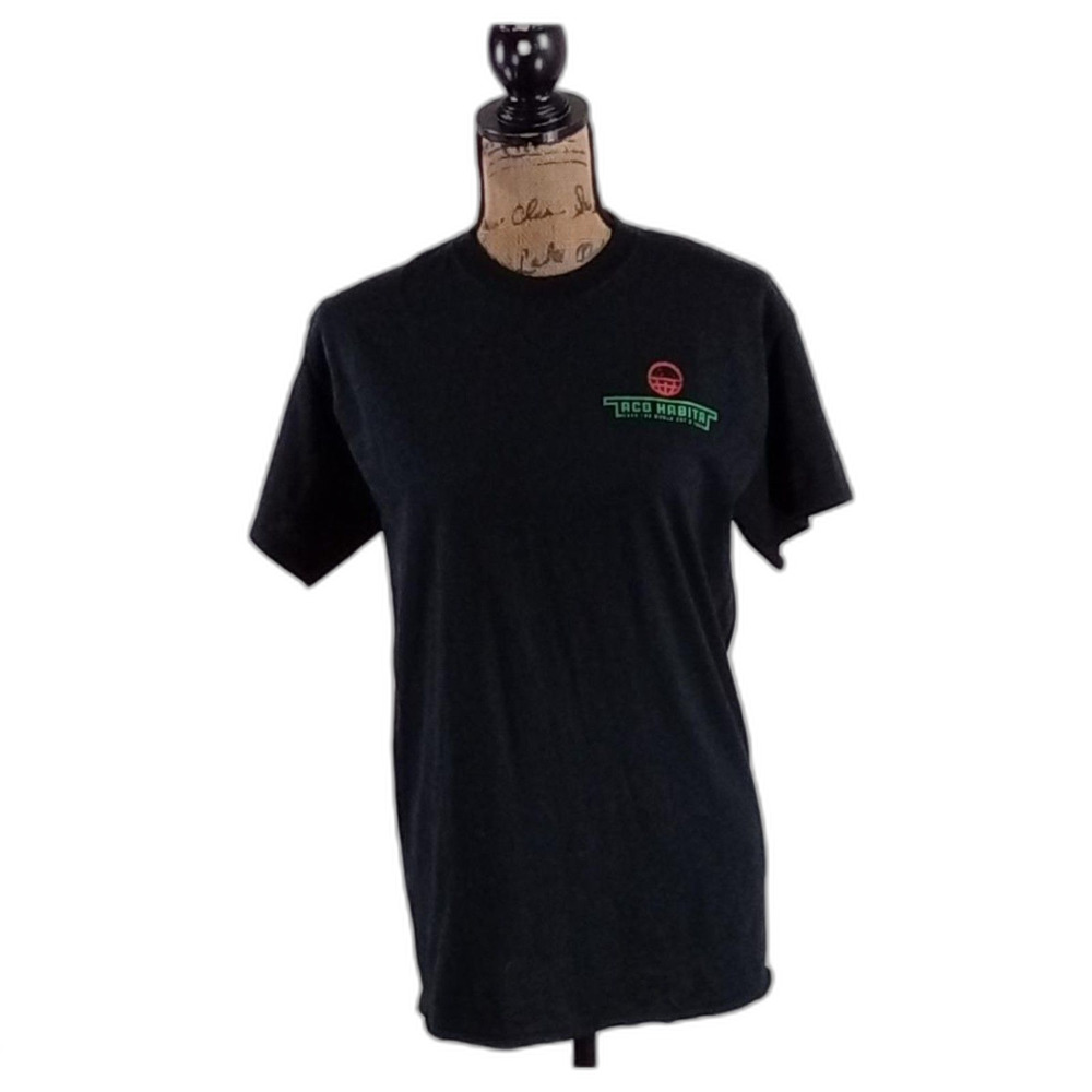Taco Habitat T Shirt M Save the World Eat‎ A Taco Funny Design Front Back Black